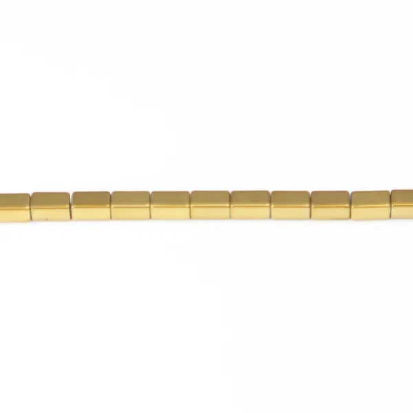 Hämatit vergoldet Würfel Rechteck 2x4mm x 40cm
