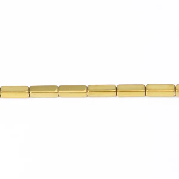 Hämatit vergoldet Würfel Rechteck 3x9mm x 40cm