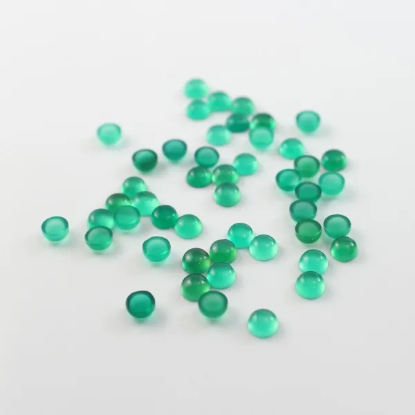 Cabochon de ágata verde redondo 4mm x 4pcs