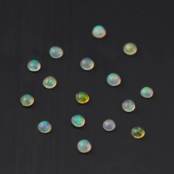 Cabochon opale ethiopian ronde 2.7mm-3mm x 1pc