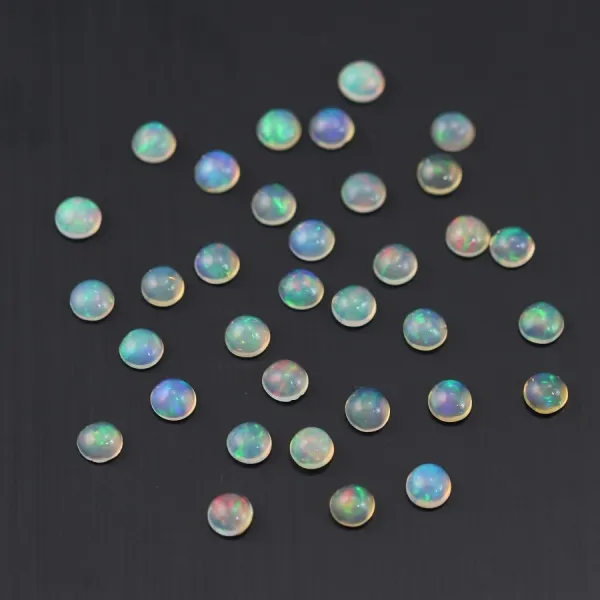 Cabochon Etíope Redondo Opal 3,5mm -3,8mm x 1pc