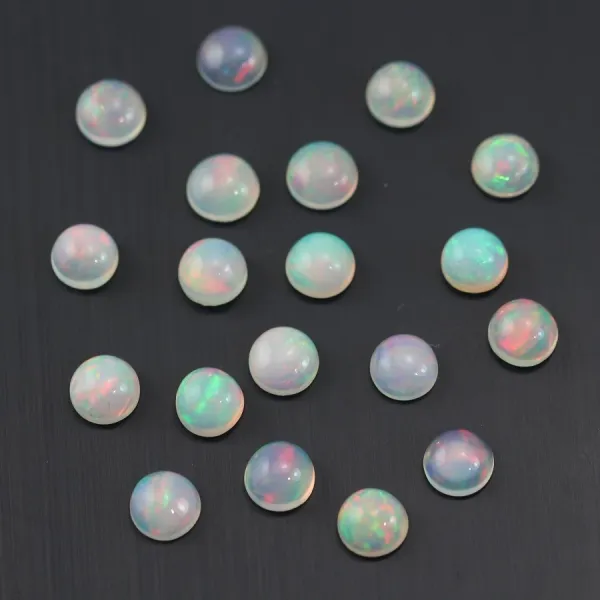 Cabochon opale Ethiopienne ronde 6mm x 1pc