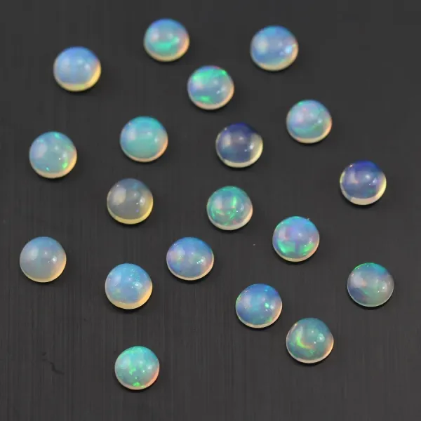 Cabochon opal ethiopian round 6mm x 1pc