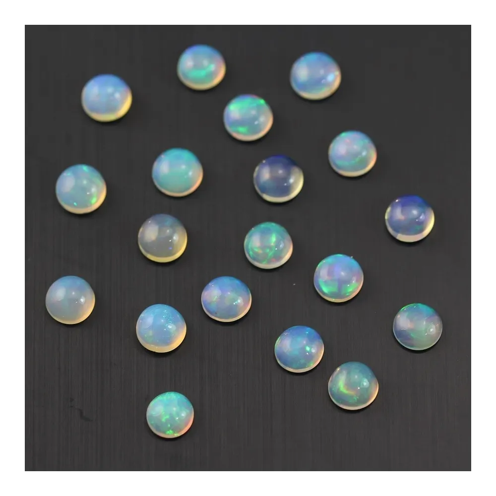 Cabochon opale ethiopian ronde 6mm x 1pc