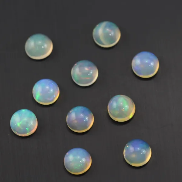 Cabochon opale ethiopian ronde 7mm x 1pc