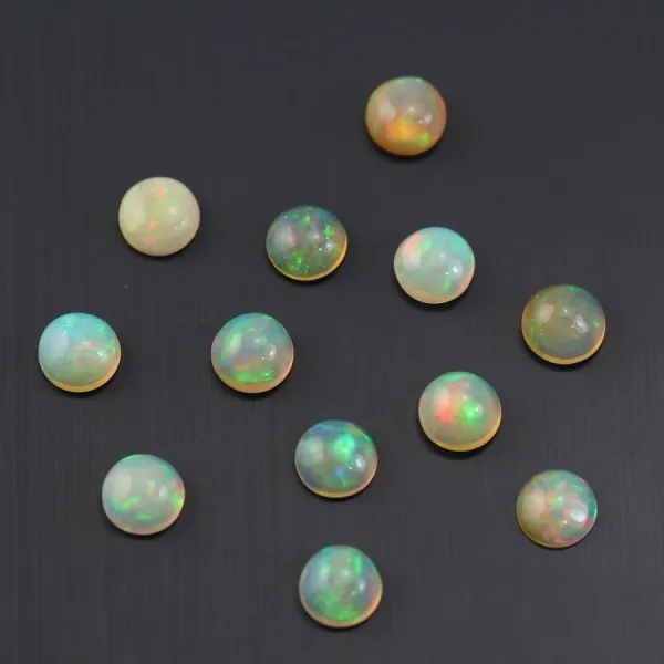Cabochon opale ethiopian ronde 7mm x 1pc