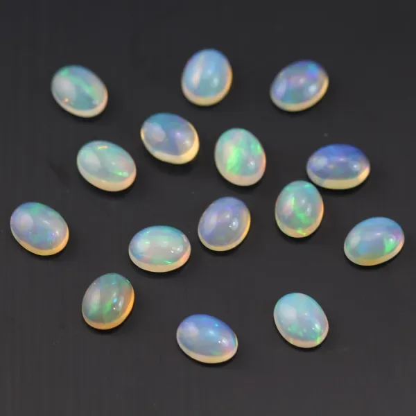 Cabochon opal ethiopian round 7x9mm x 1pc