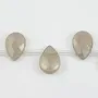 Agate grise goutte plate facette 10x14mm x 1pc