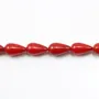 Bambou mer teinte rouge Goutte 7x11mm x 40cm