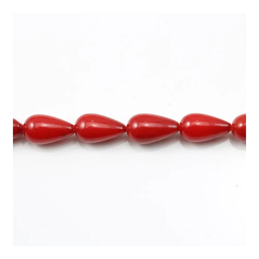 Red colored Teardrop sea bamboo 2x6mm x 40cm