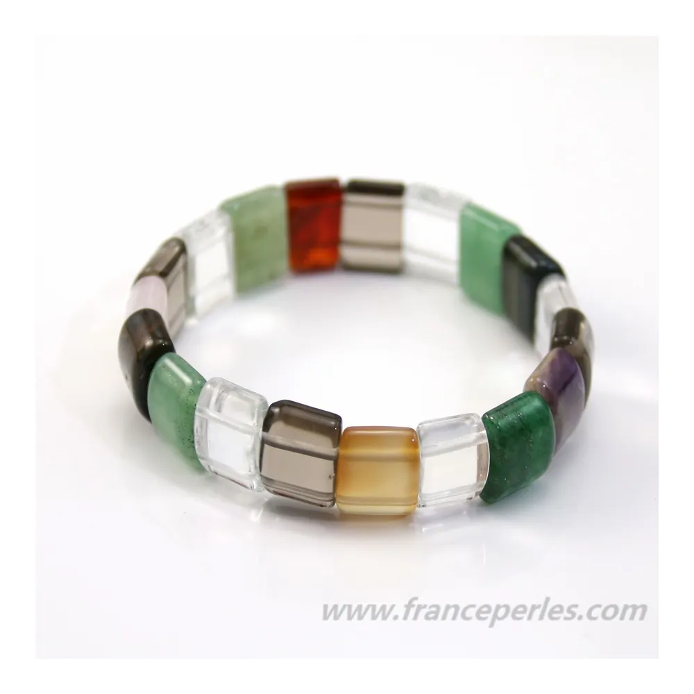 Bracelet Plat Pierre Mix