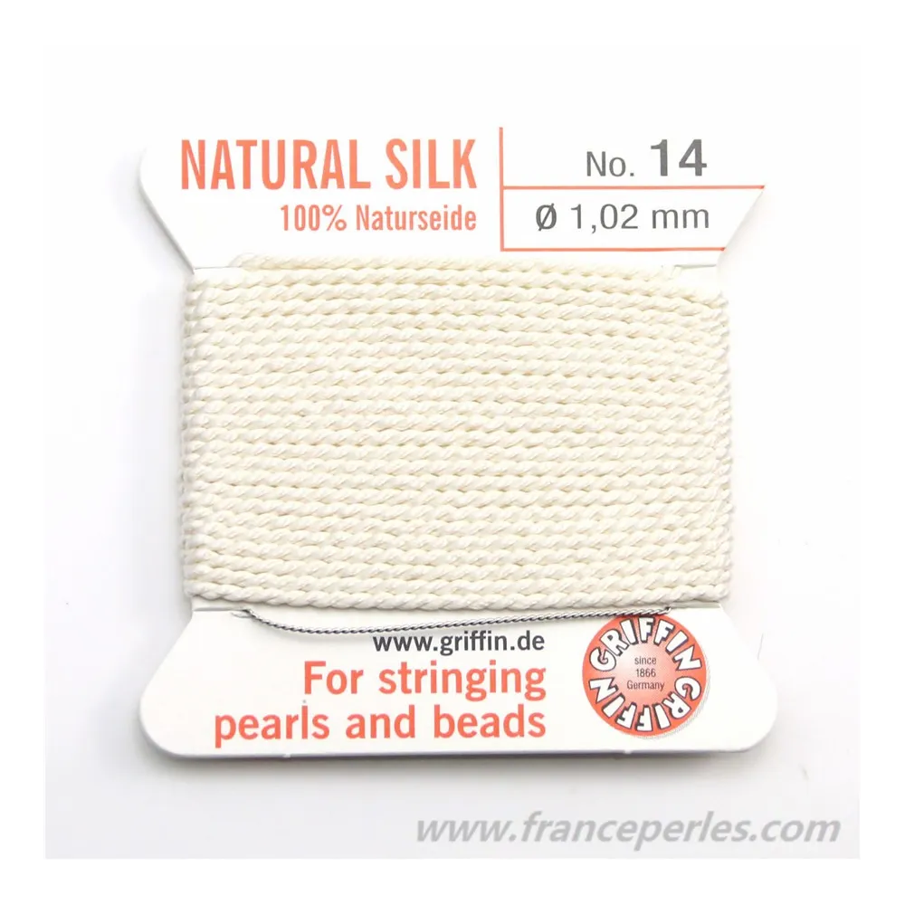 Silk bead cord 1.02mm  white x 2m