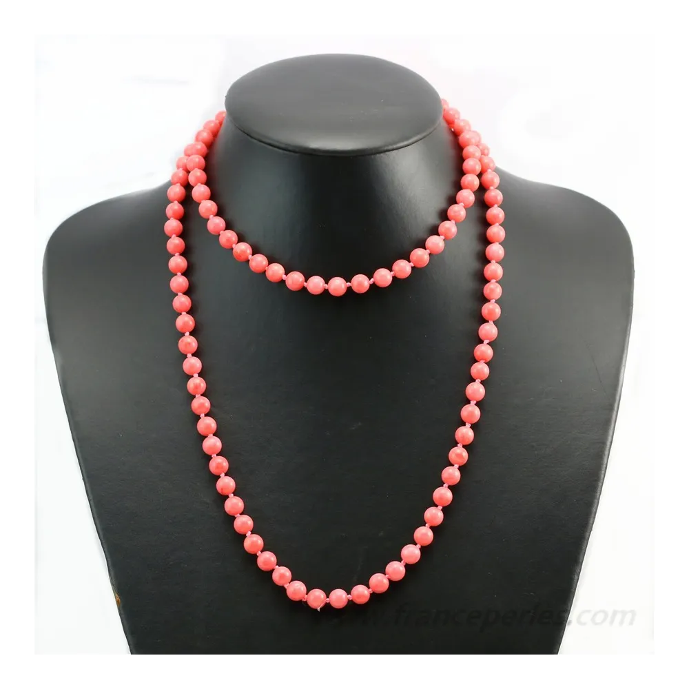 Sautoir Orianne Bamboo Mer Teinte Rose