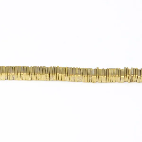 Hématite dorée carré lamelle 1x4mm x 40cm 