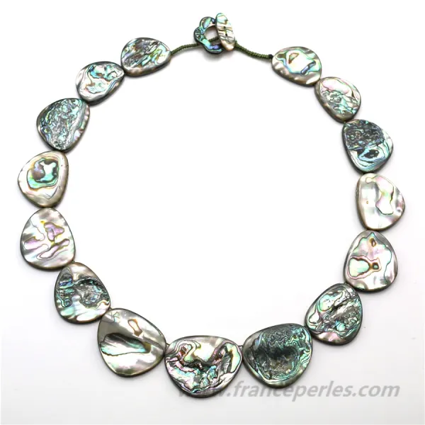 Collier Simple nacre grise baroque 