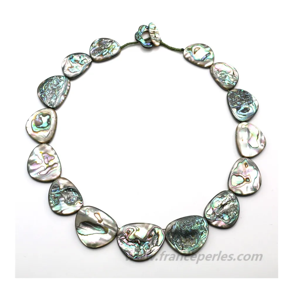 Collier Simple nacre grise baroque 