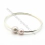 925 sterling silver 58mm flexible bangle for half-driled beads x 1pc