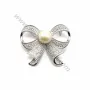 Argent 925 zirconium épingle à broche 30x37mm x 1pc