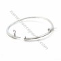 Argent 925 rhodié et zirconium bracelet 60mm pour perle semi percé x 1pc