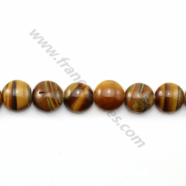 Oeil de tigre rond plat 10mm x 40cm