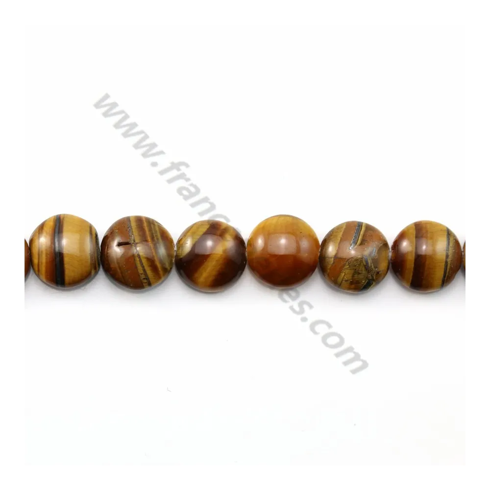 Oeil de tigre rond plat 10mm x 40cm