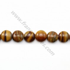 Yellow tiger eye flat round 10mm x 40cm