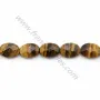 Œil de tigre ovale facetté 10x14mm x 40cm 