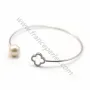 Argent 925 rhodié avec zirconium bracelet réglable pour perles semi percée 60mm x 1pc