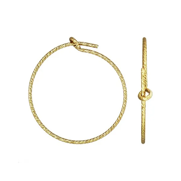 14kGF Sparkle Creole To Decorate 20x0.7mm x 2pcs