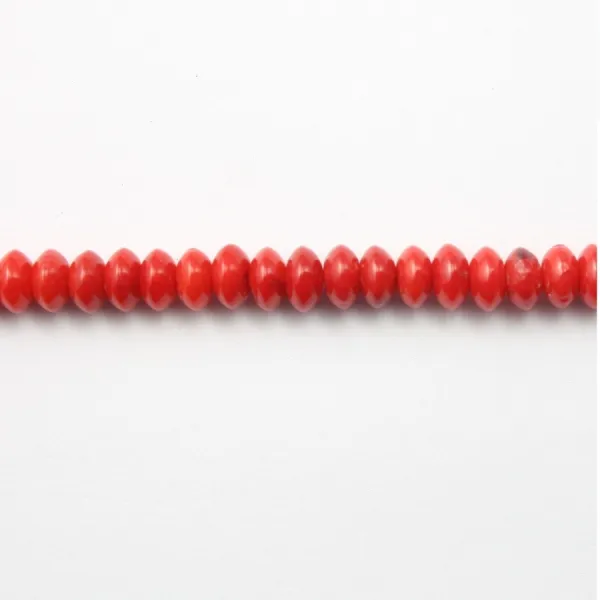 Bambou de mer teinté rouge en rondelle 2x4mm x 40pcs
