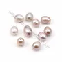 Perle de culture d'eau douce, mauve, olive, 9-10mm x 10pcs
