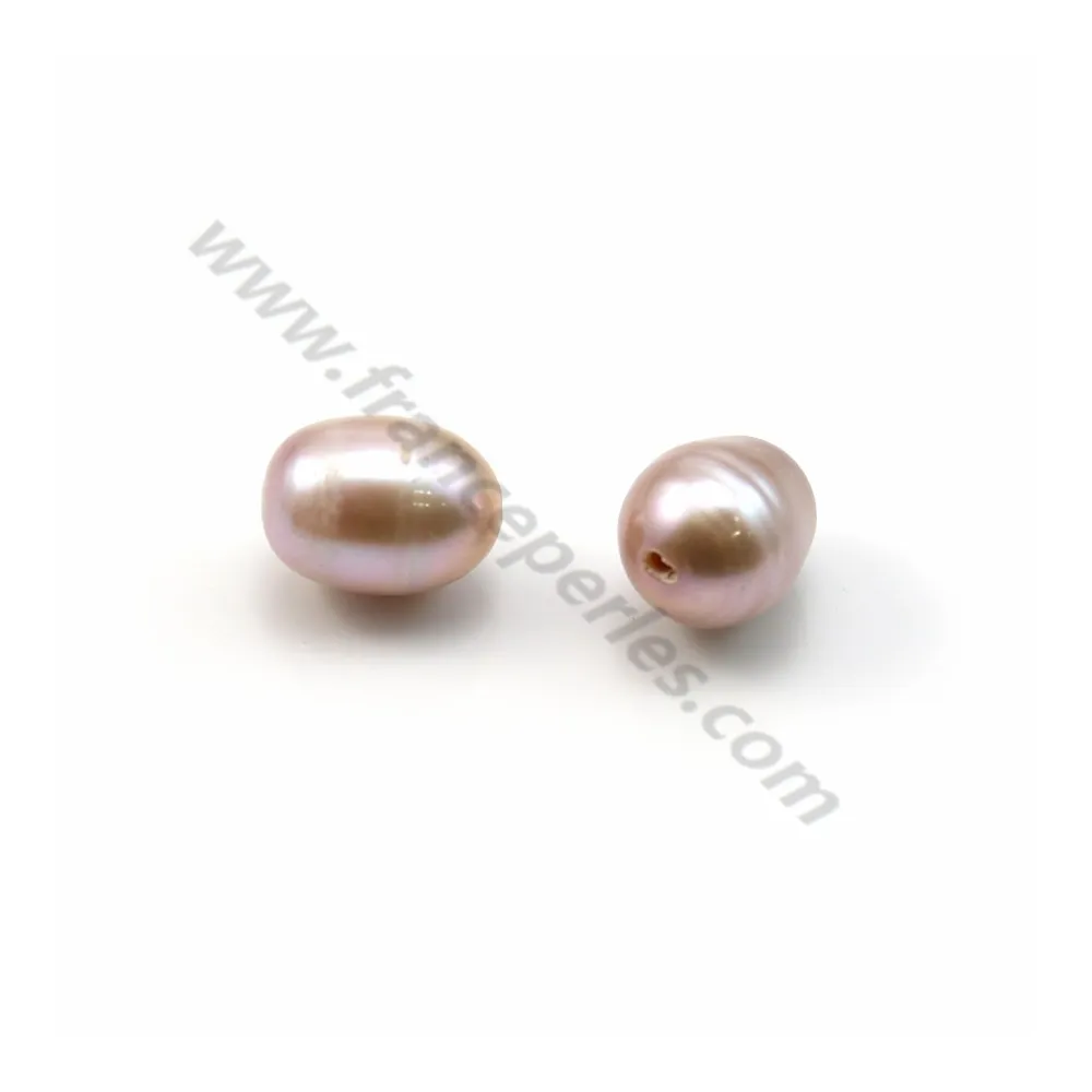 Perle de culture d'eau douce, mauve, olive, 9-10mm x 10pcs