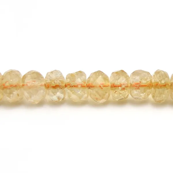 Citrino, tondo sfaccettato, 5,5x8 mm x 40 cm