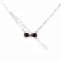 Collier grenat chaine en argent 925 rhodié x 1pc