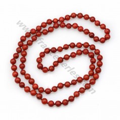 Long necklace in red gorgon, measuring 8mm, on a length of 80cm x 1pc