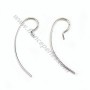 Earwires, 925 Sterling Silver Rhodium  48mm X2 pcs