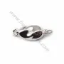 Fermoir Soufflet Rectangle, argent 925  7x14mm x1pcs