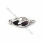 Bellows rectangle clasp, 925 Sterling silver  7x14mm  x 1pc