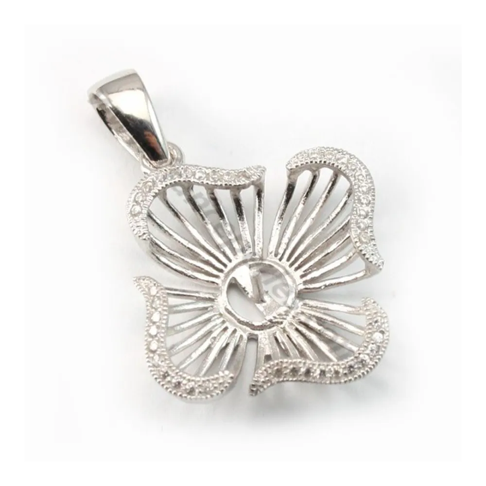 Argent 925 pendentif  avec zircon33x25mmX 1PC