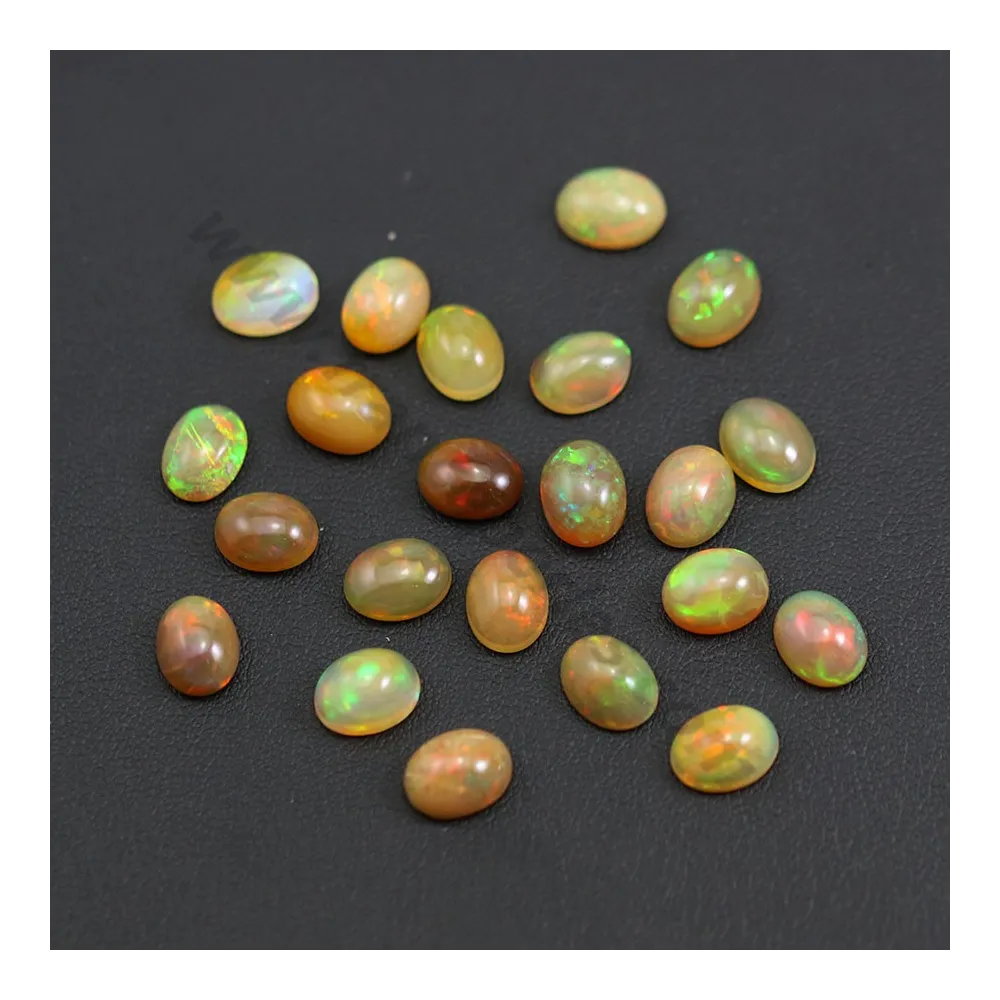 Cabochon d'opale ethiopienne, multicolore, de forme ovale 7 * 9mm x 1pc