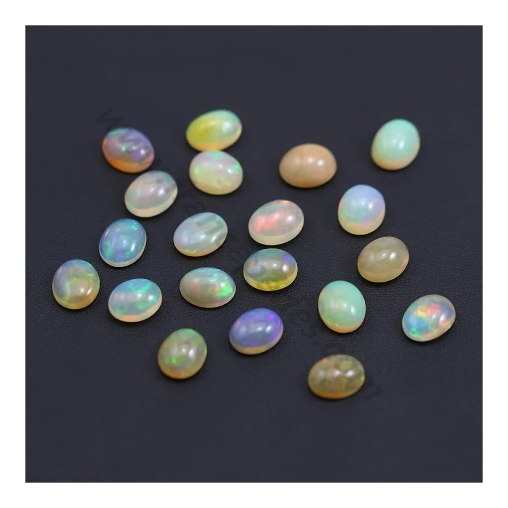 Cabochon d'opale ethiopienne, multicolore, de forme ovale, 9 * 11mm x 1pc
