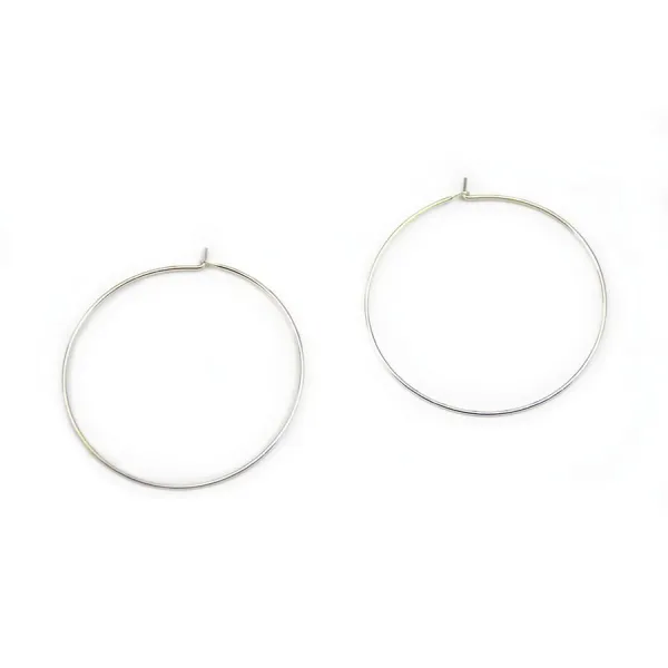 Argent 925 Clou D'oreille créole 35mmX  2pcs 