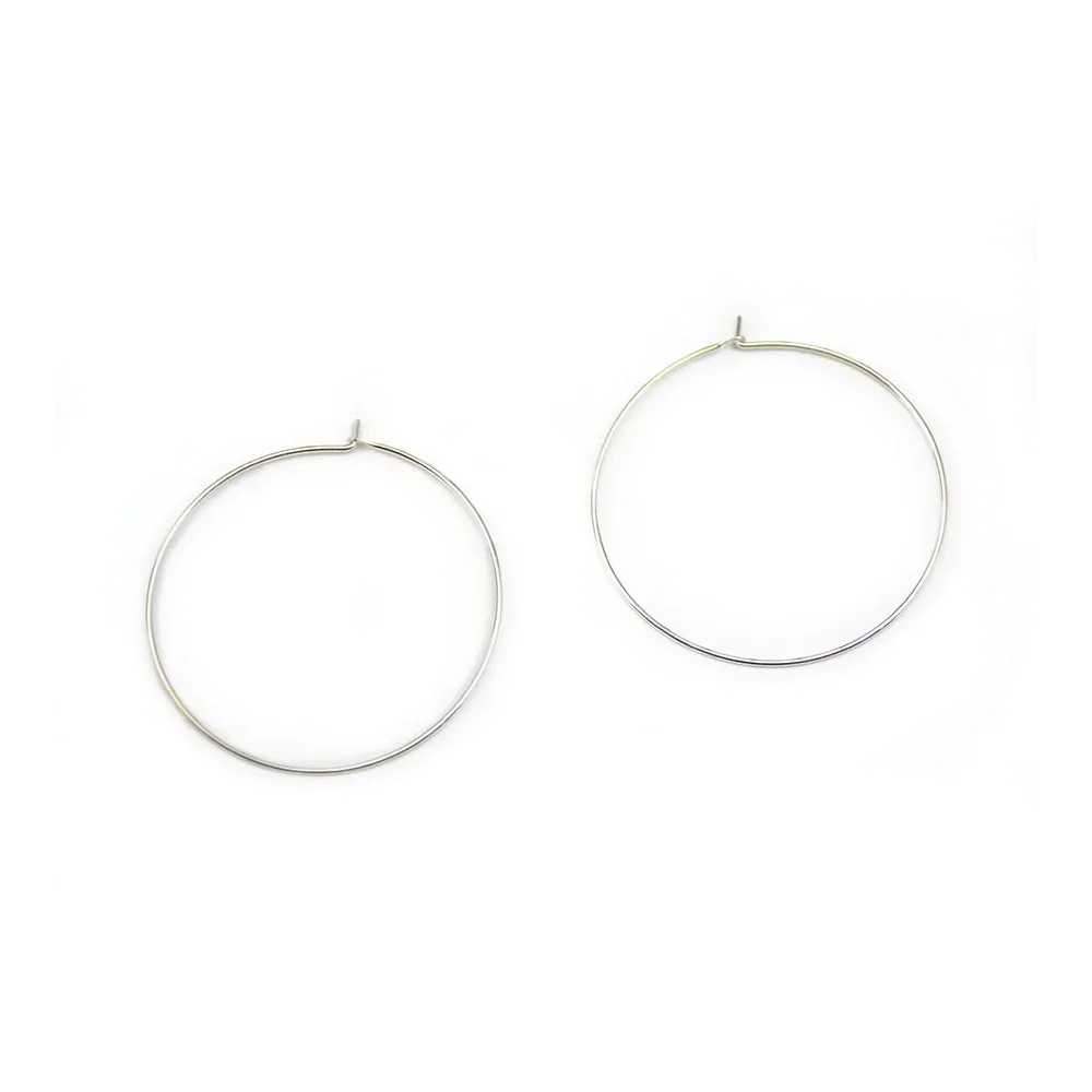 Argent 925 Clou D'oreille créole 35mmX  2pcs 