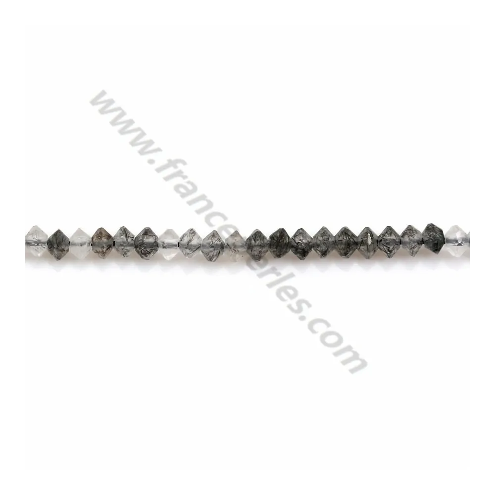 Quatz cheveux de venus rondelle boulier 2x3mm x 40cm