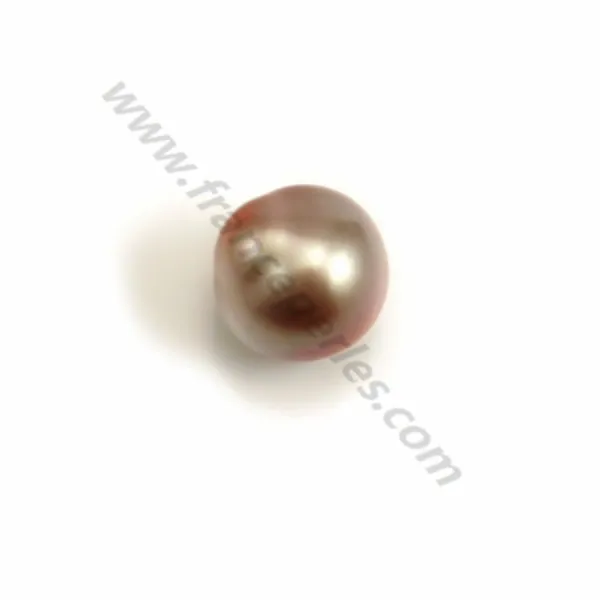 Perla cultivada de agua dulce, semiperforada, púrpura, pera, 9-9.5mm x 1pc