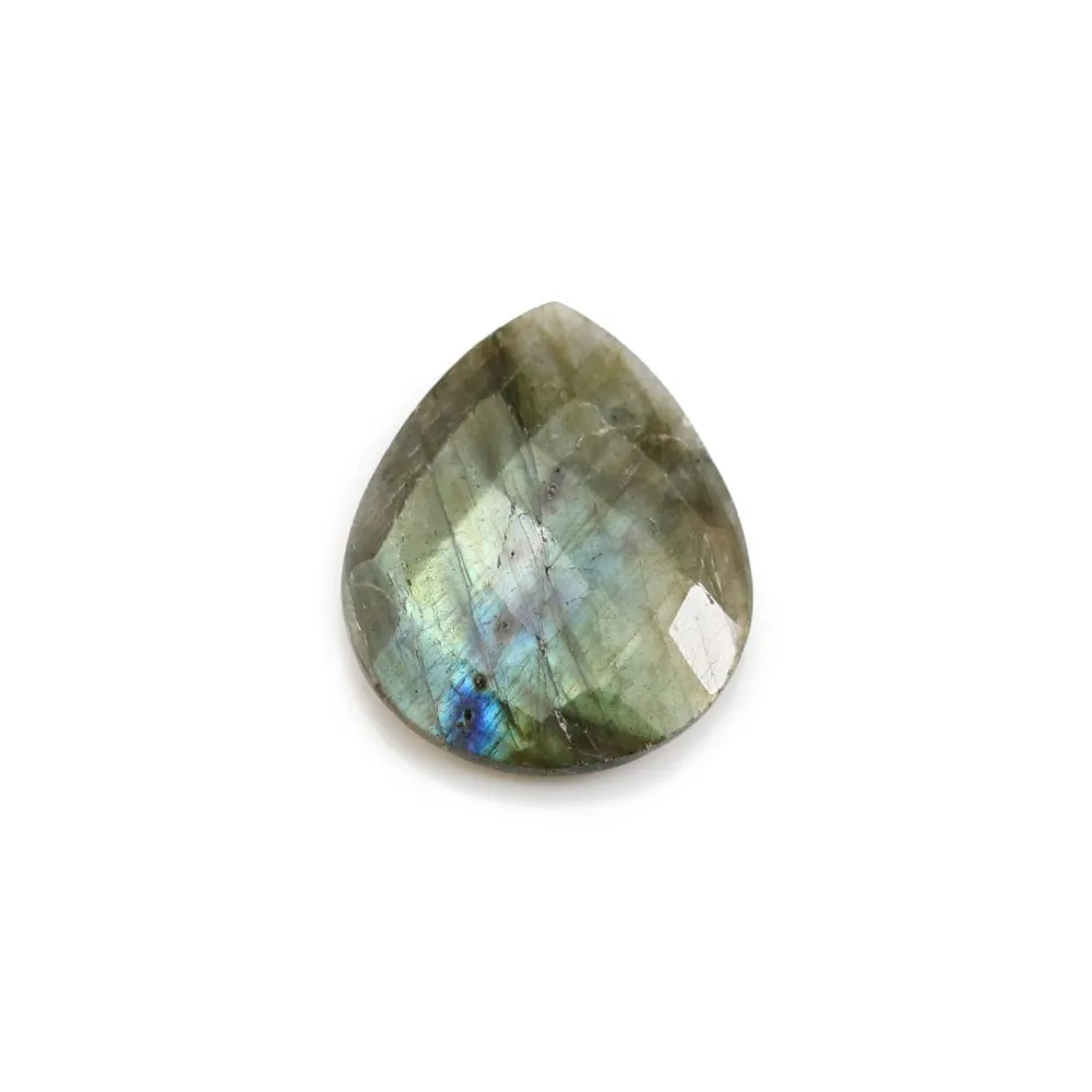 Labradorite goutte plate 18x25mm x 1pc