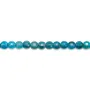 Apatite bleu, en forme de rond plat facetté, 4mm x 39cm