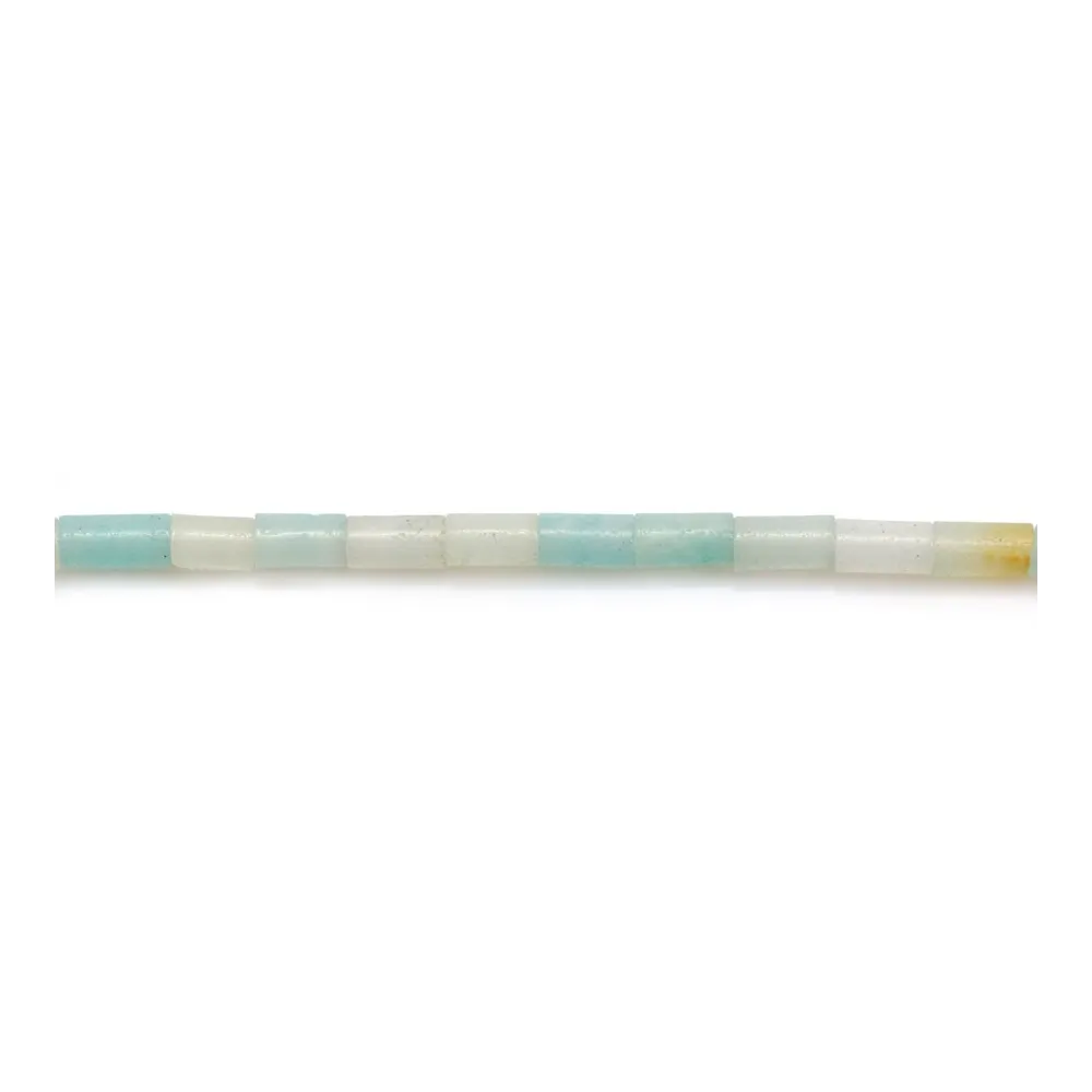 Amazonite bleue claire, en forme de tube 2 * 4mm x 39cm
