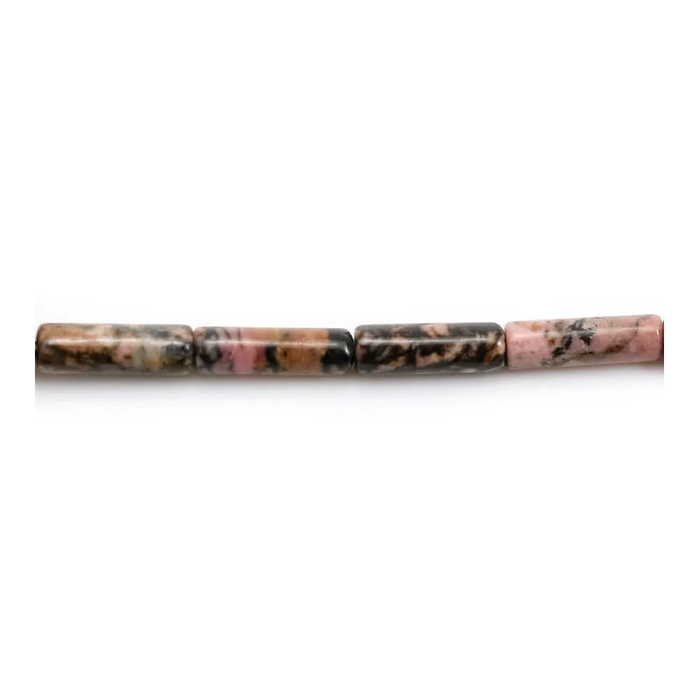 Rhodonite tube 4x13mm x 40cm