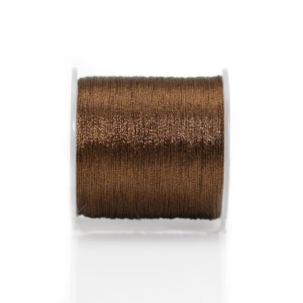 Fil polyester de couleur marron, pailleté, 0.3mm x 150m